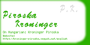 piroska kroninger business card
